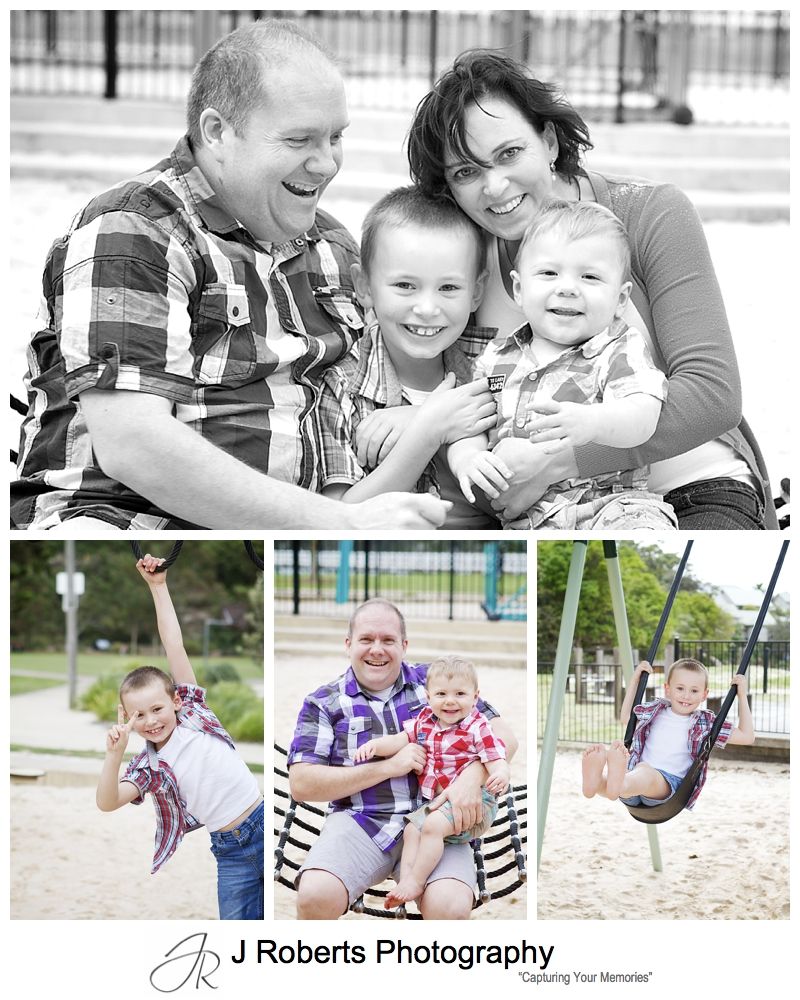 Family portraits in the playground at Clifton Gardens Mosman - sydney family portrait photographer